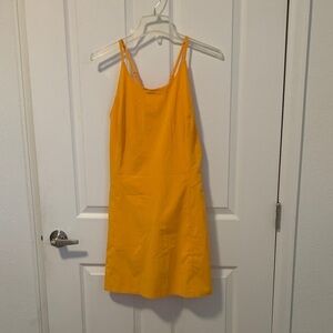 # 4/37  infinity dress by Athleta, sunny, comfy dress with shorts, size M
